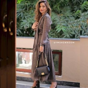 ZARA Belted maxi dress